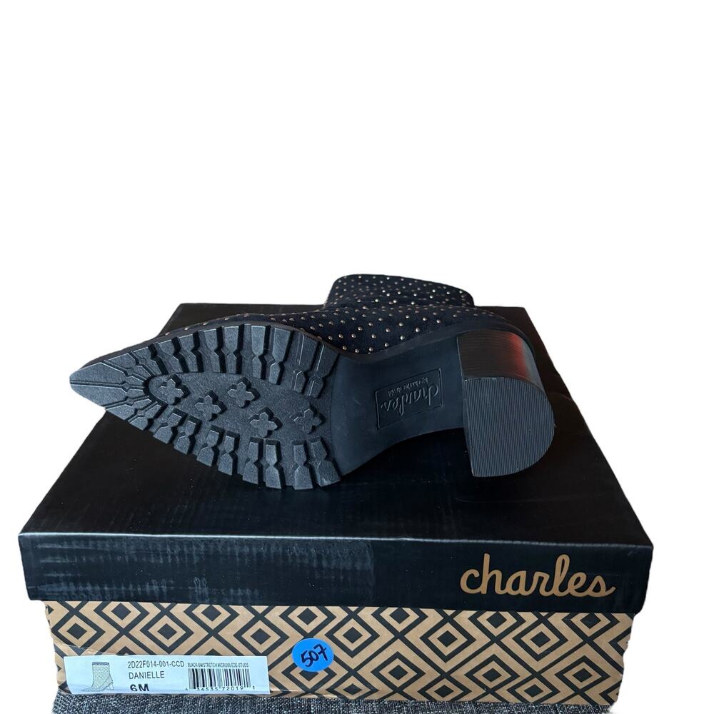 NWB Charles by Charles David Danielle Studded Stretch Bootie Black Women’s 6M - Picture 6 of 6